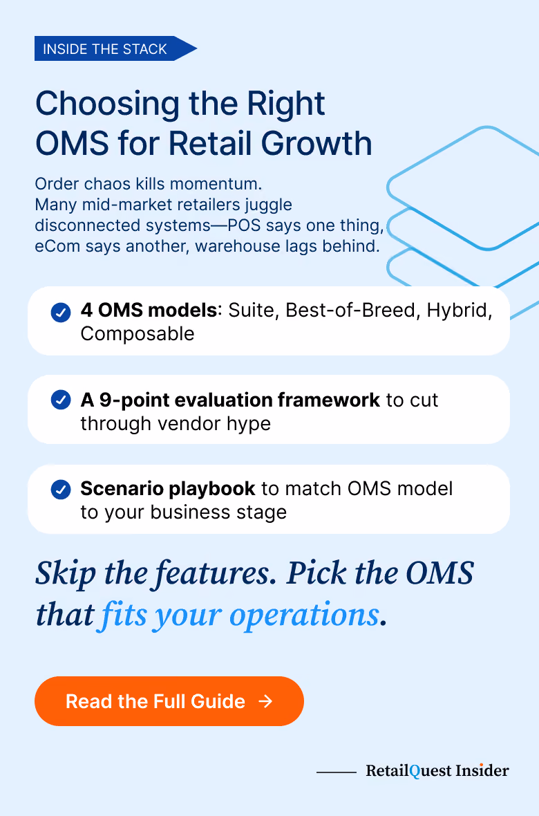 OMS platform comparison guide for mid-market retailers.
