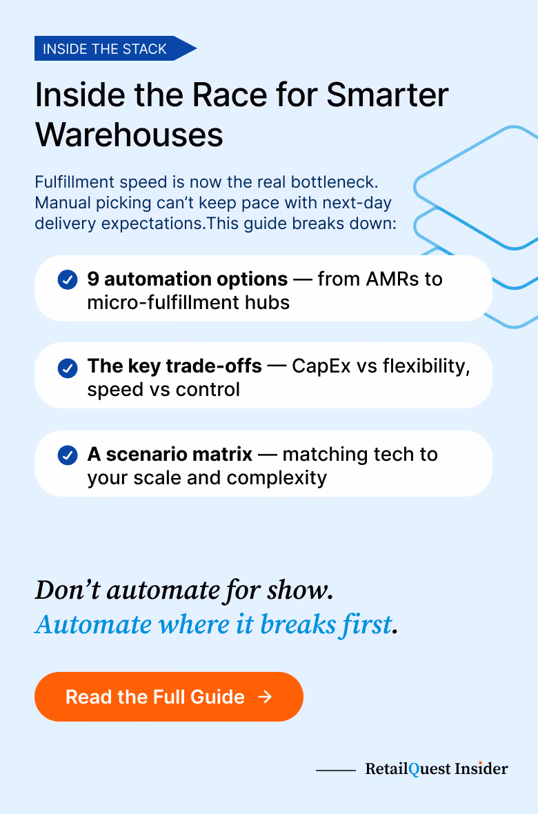 Robotics and AI automation tools comparison for retail fulfillment.