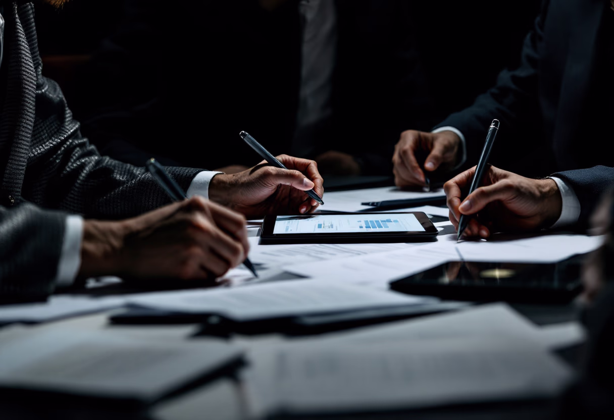 image of financial reports being reviewed