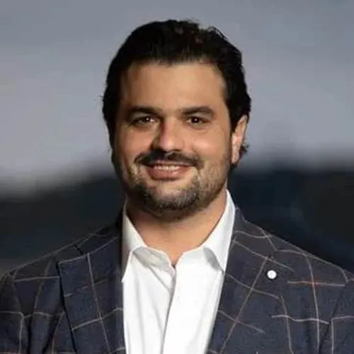 man in a checkered suit