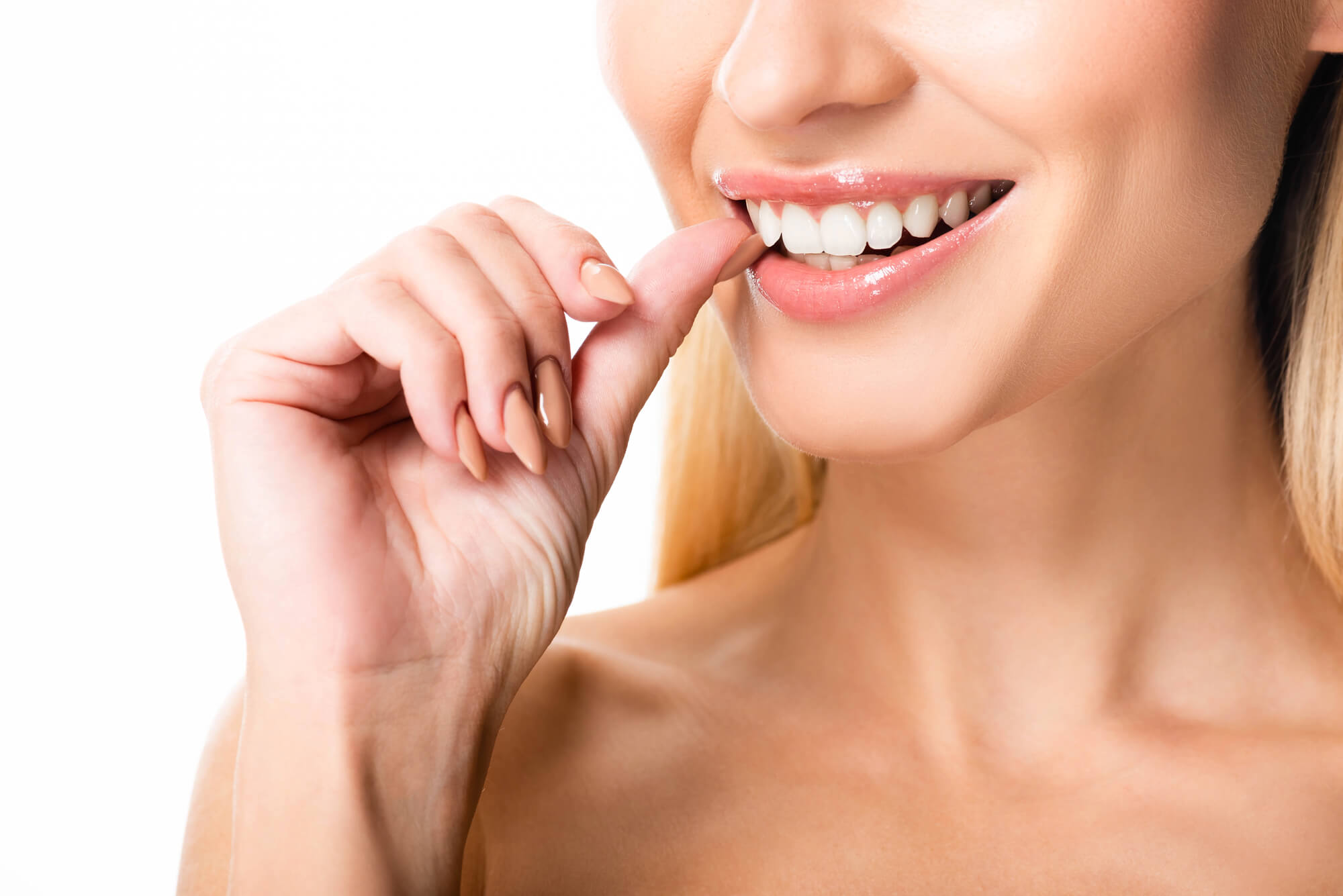 woman wearing natural looking veneers norfolk