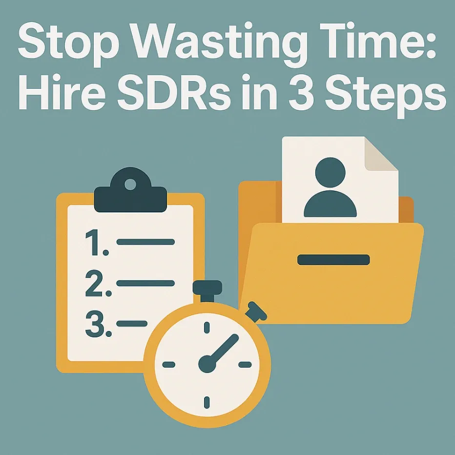 Stop Wasting Time: Hire SDRs in 3 Steps