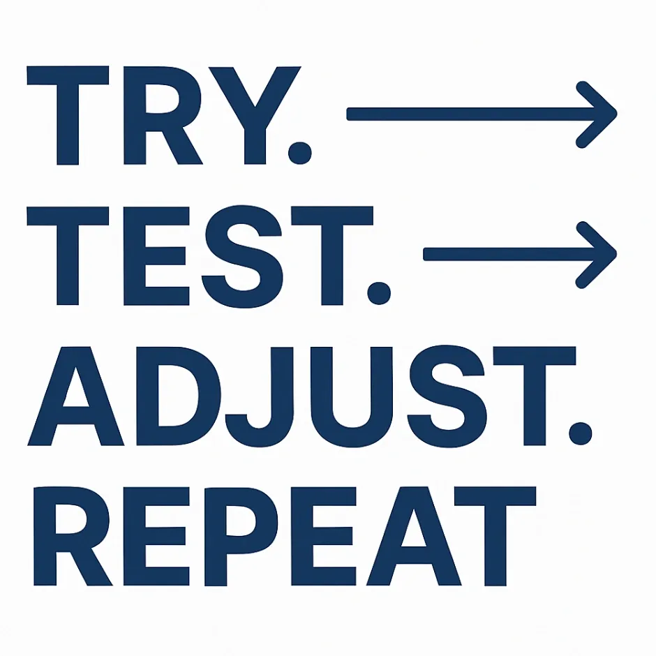 TRY. TEST. ADJUST.
