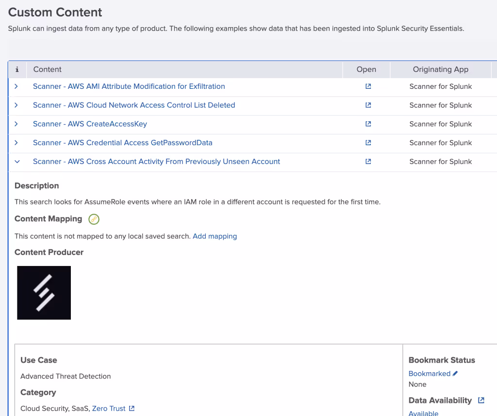 Scanner Custom Content