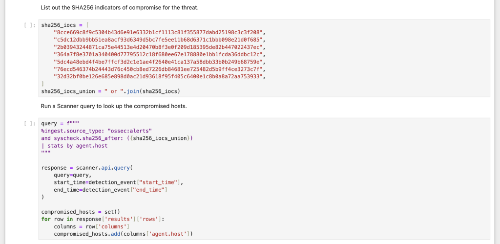 Notebook Step 1: Look up all compromised hosts