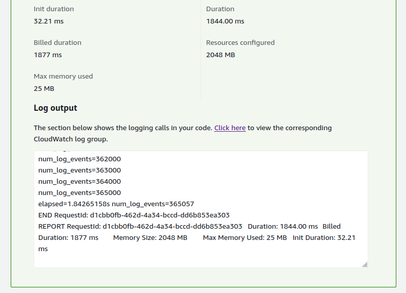 Serverless Rust Log Output Performance Improvement