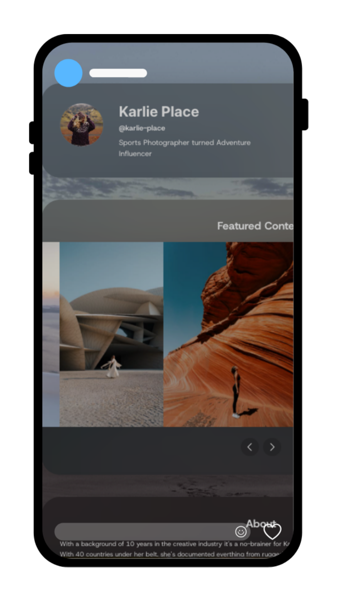 Creator profile on Popfly.