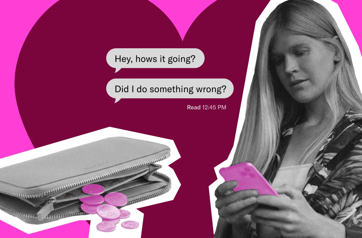 Woman scheduling a 15-minute money date with herself — building a healthy, curious relationship with her finances