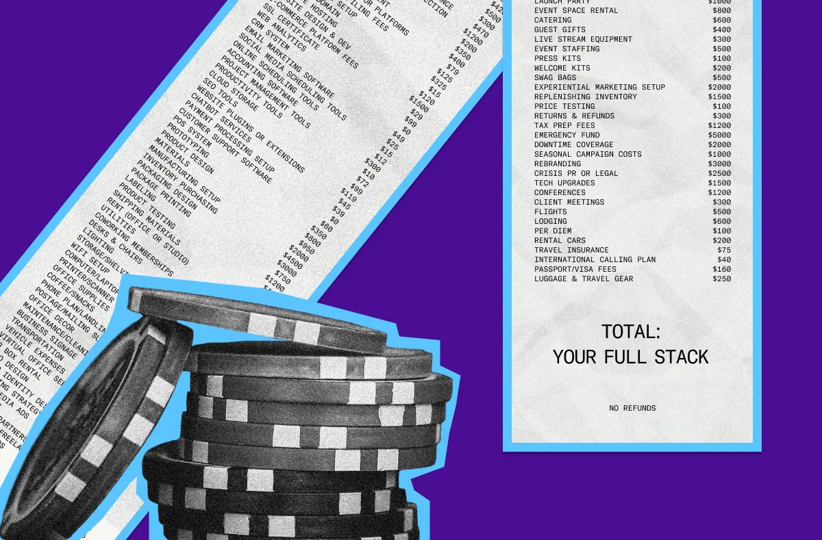 Detailed startup cost breakdown from 5-9 side hustle to full-time 9-5 business — the full financial stack revealed