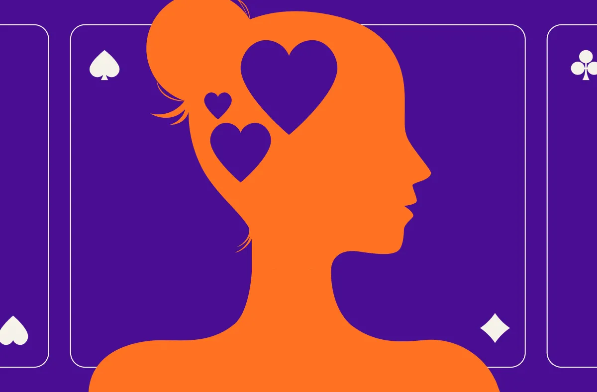 Woman with a sharper mind and brighter mood after using poker strategy to reduce stress and boost mental clarity