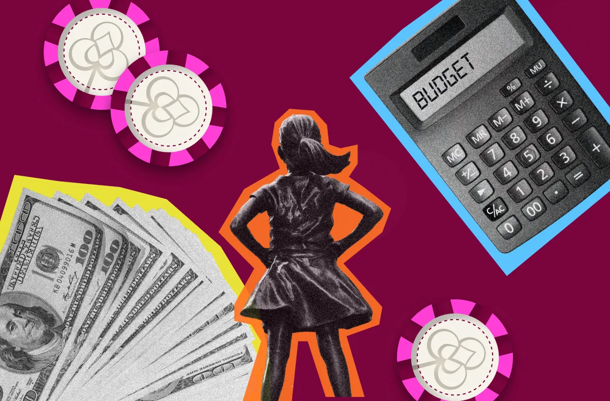 Confident woman making strategic plays and bold bets in business, backed by preparation and calculated risk-taking