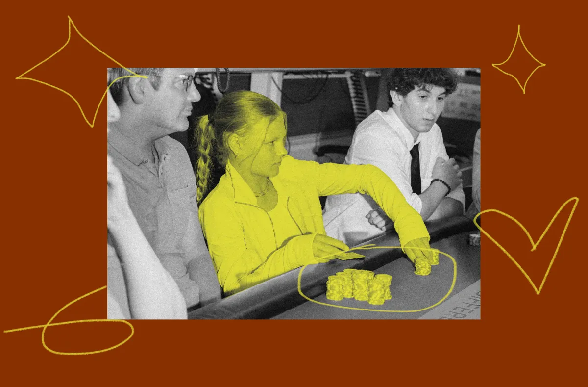 Teenager learning poker strategy at the kitchen table — building life skills in risk, math, and emotional control