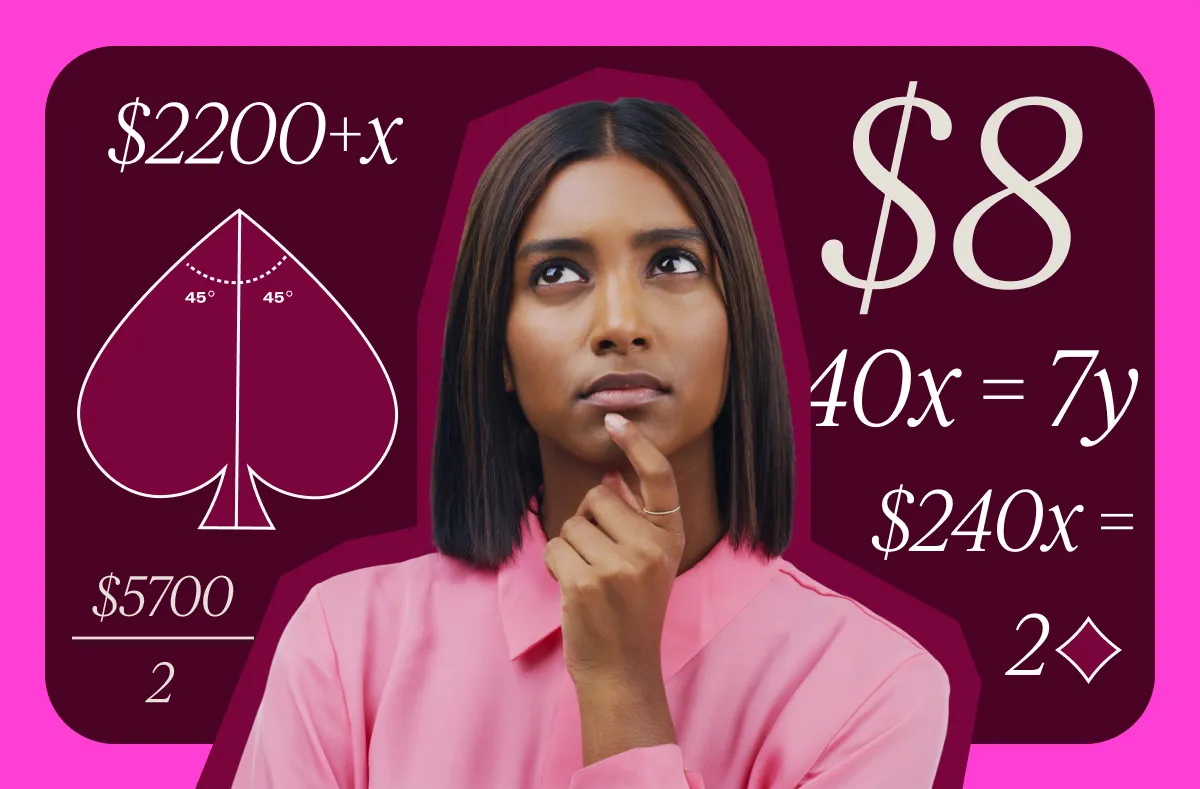 Woman applying expected value thinking to everyday financial choices taking girl math the extra step