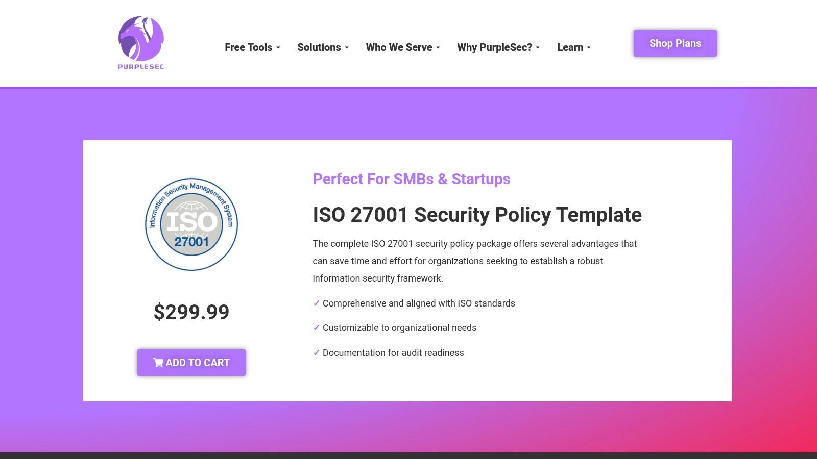 PurpleSec – ISO 27001 Policy Template Package