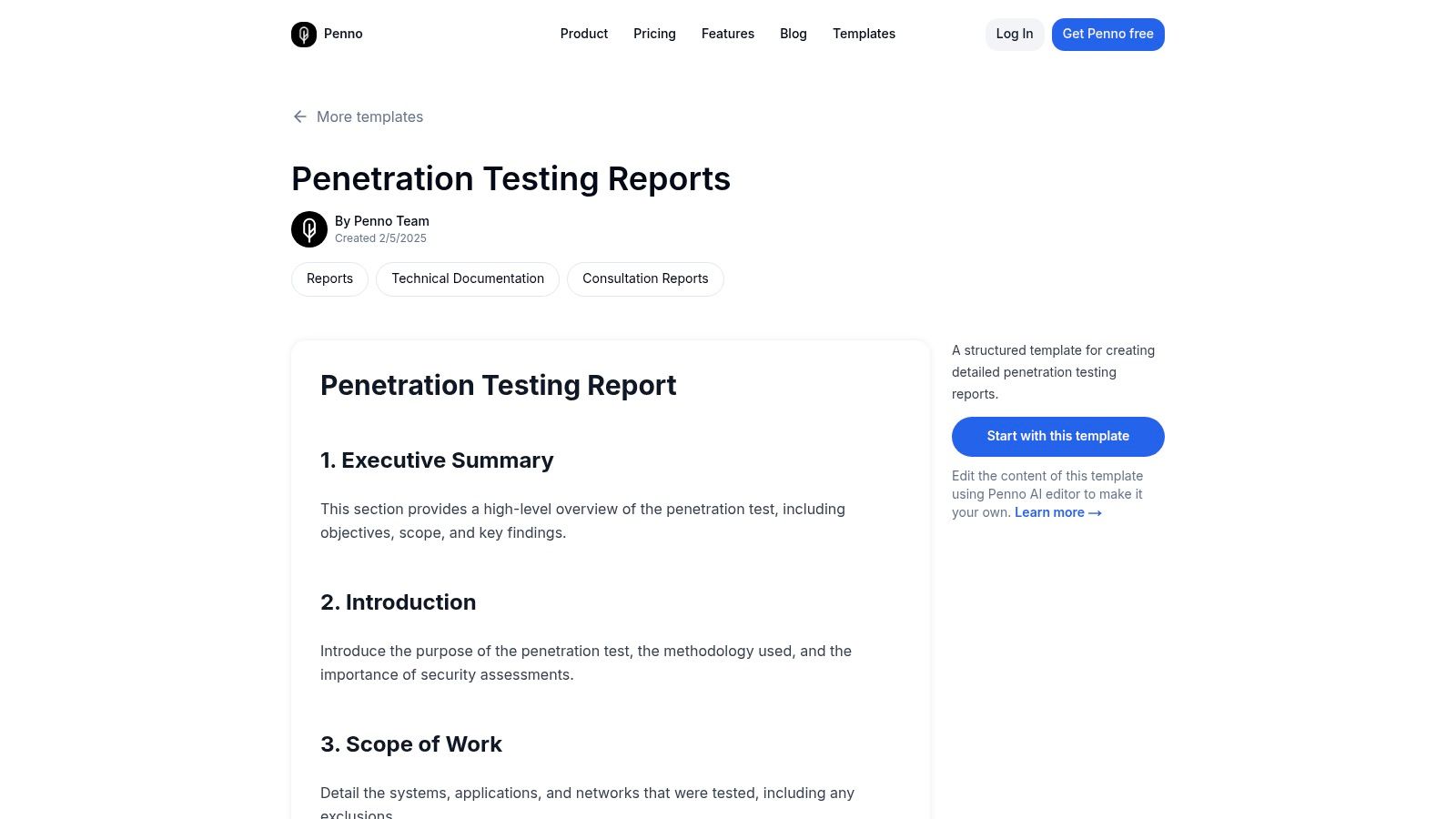 Penno (Collaborative Docs – Pentest Report Templates)