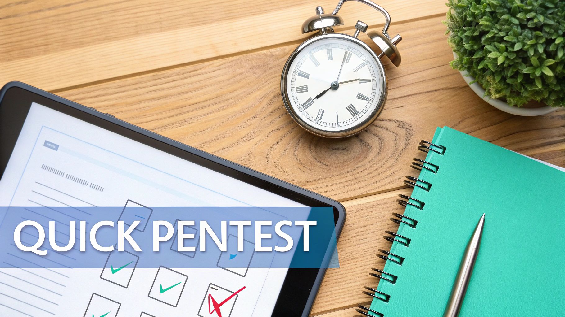 A flowchart showing a simple, four-step process for penetration testing.