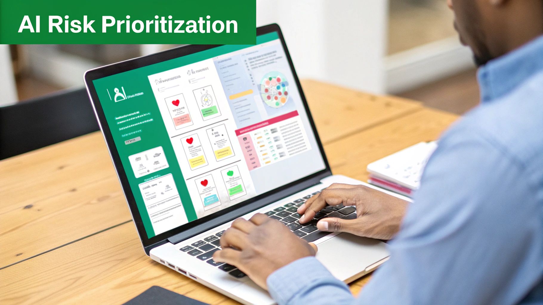 An illustration showing a futuristic interface with data points and AI-driven analytics, representing modern vulnerability assessment technology.