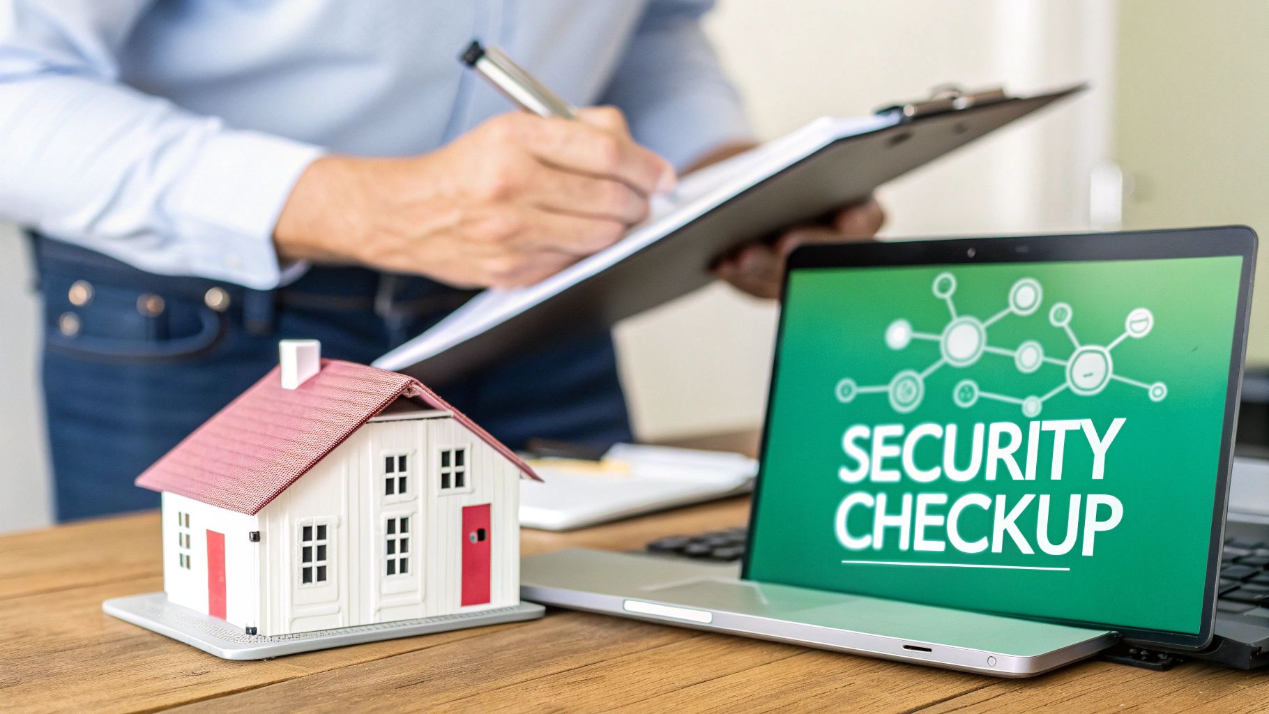 An illustration of a magnifying glass over a computer screen, symbolizing the inspection process of a vulnerability assessment.