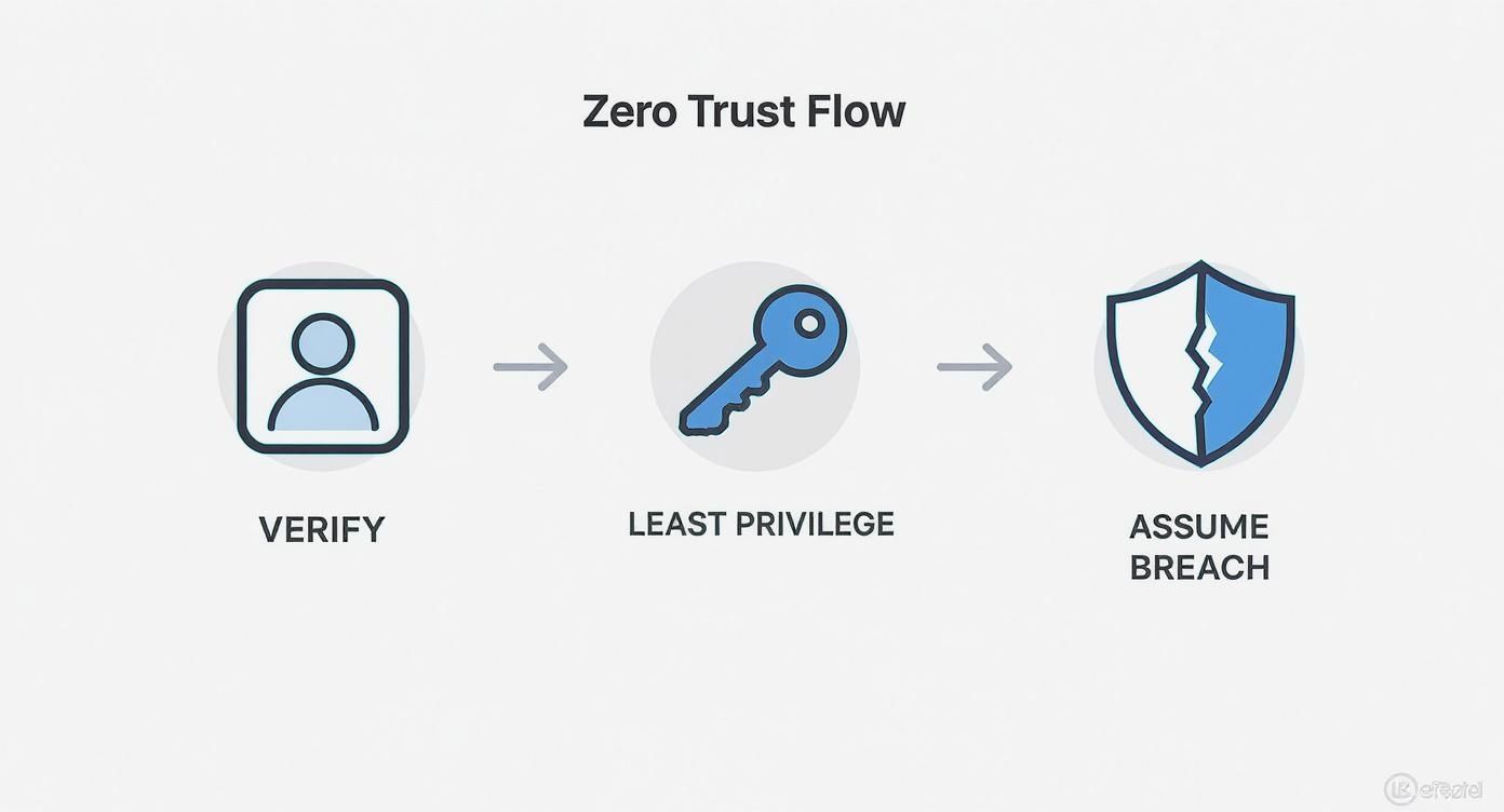 Infographic about how to implement zero trust security