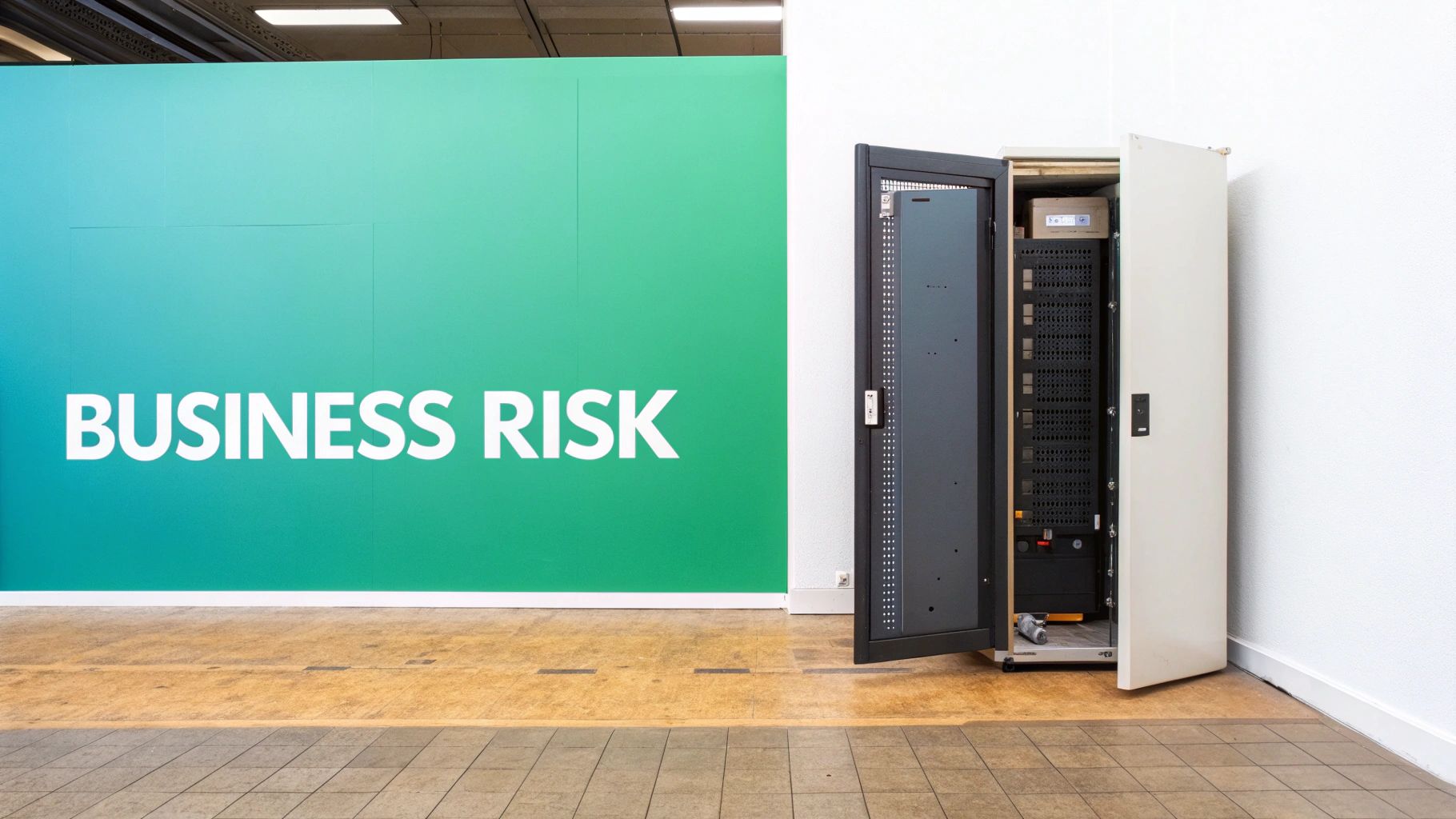 A person pointing at a security dashboard showing risks.