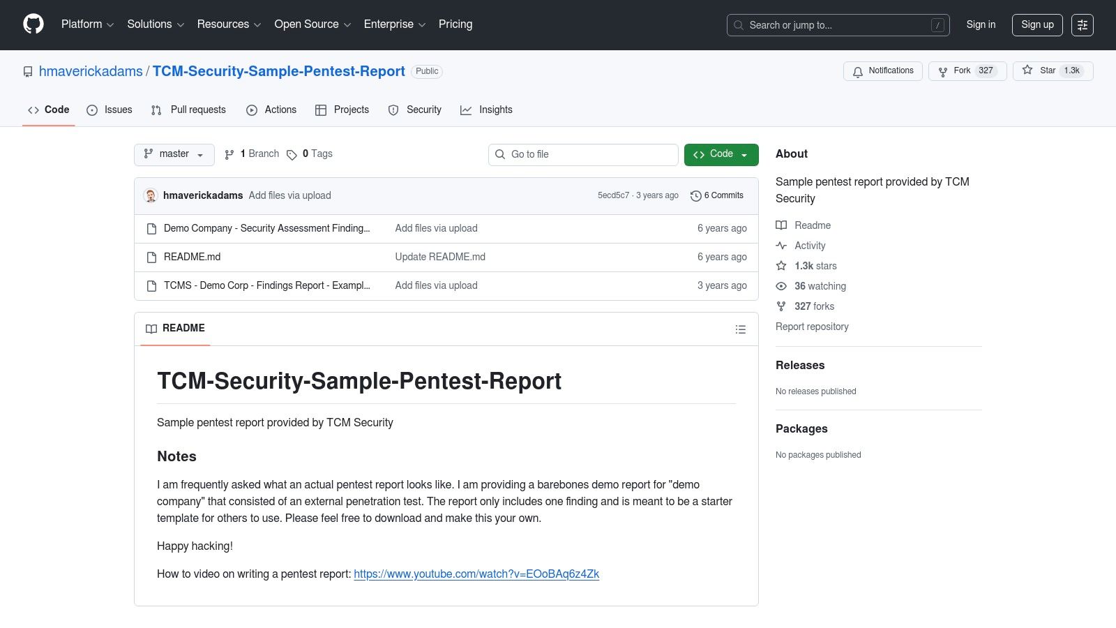 TCM Security Sample Pentest Report (GitHub)