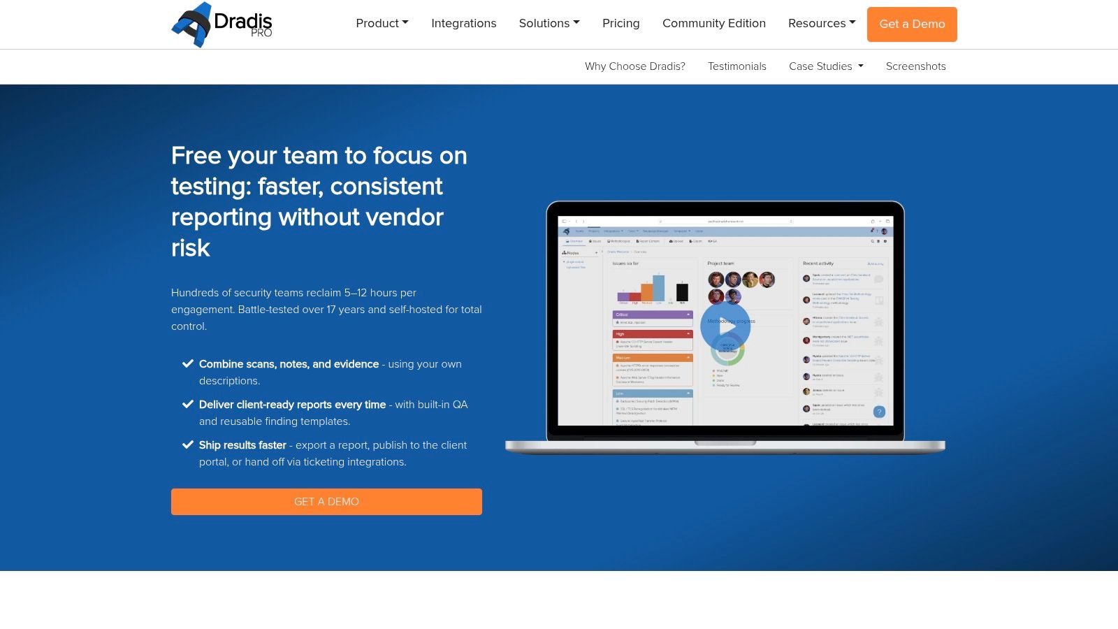 Dradis reporting interface