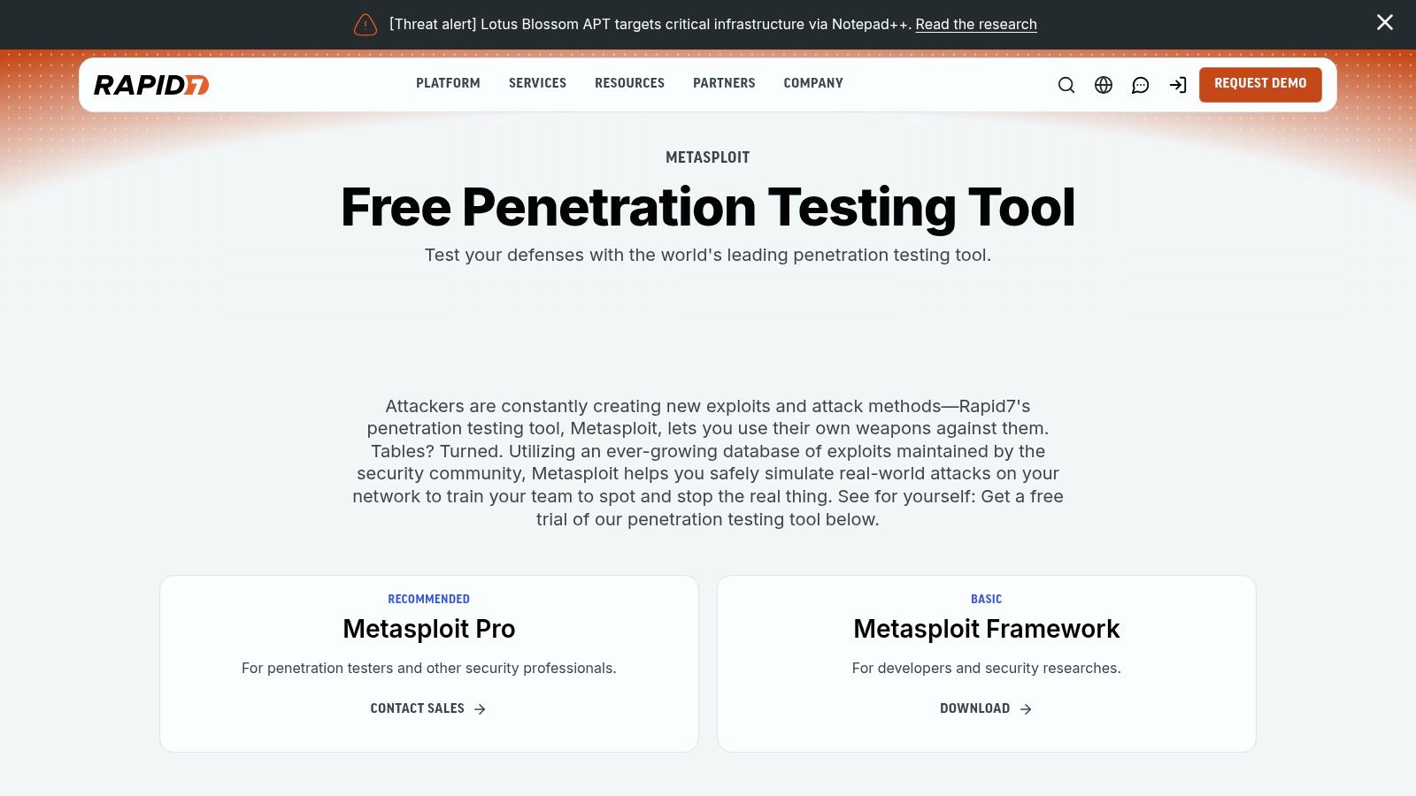 Rapid7 – Metasploit (Framework & Pro)