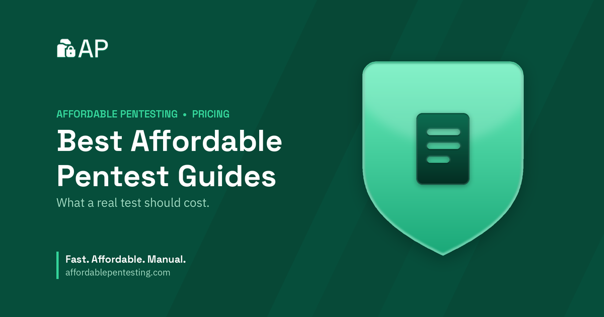Best Affordable Pentest Guides title card with a doc icon in the Affordable Pentesting brand style.