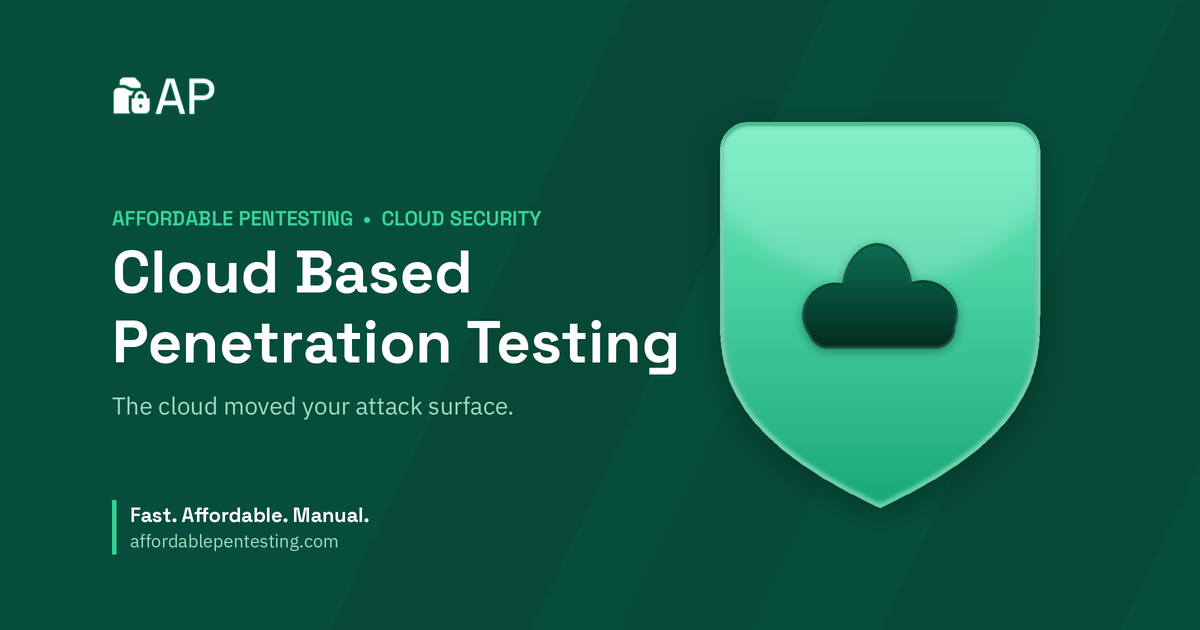 Cloud Based Penetration Testing title card with a cloud icon in the Affordable Pentesting brand style.