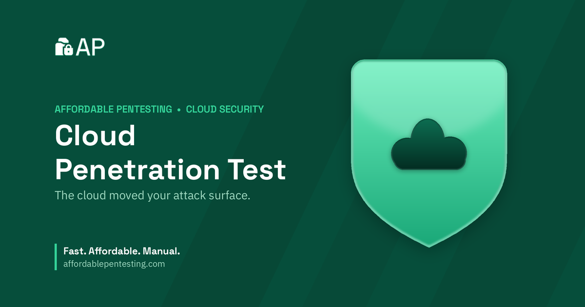Cloud Penetration Test title card with a cloud icon in the Affordable Pentesting brand style.