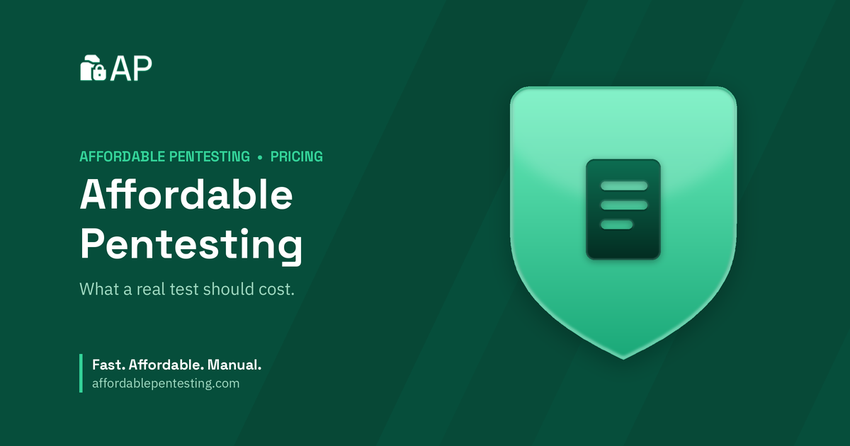 Affordable Pentesting title card with a doc icon in the Affordable Pentesting brand style.