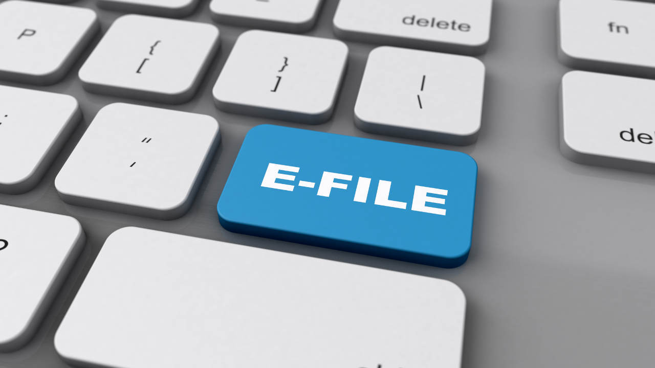 close up look of a keyboard with EFILE tab