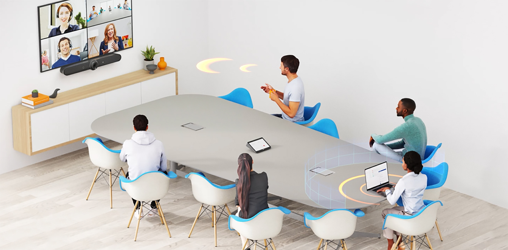 Qu’est-ce qu’une salle de réunion hybride ? - Table