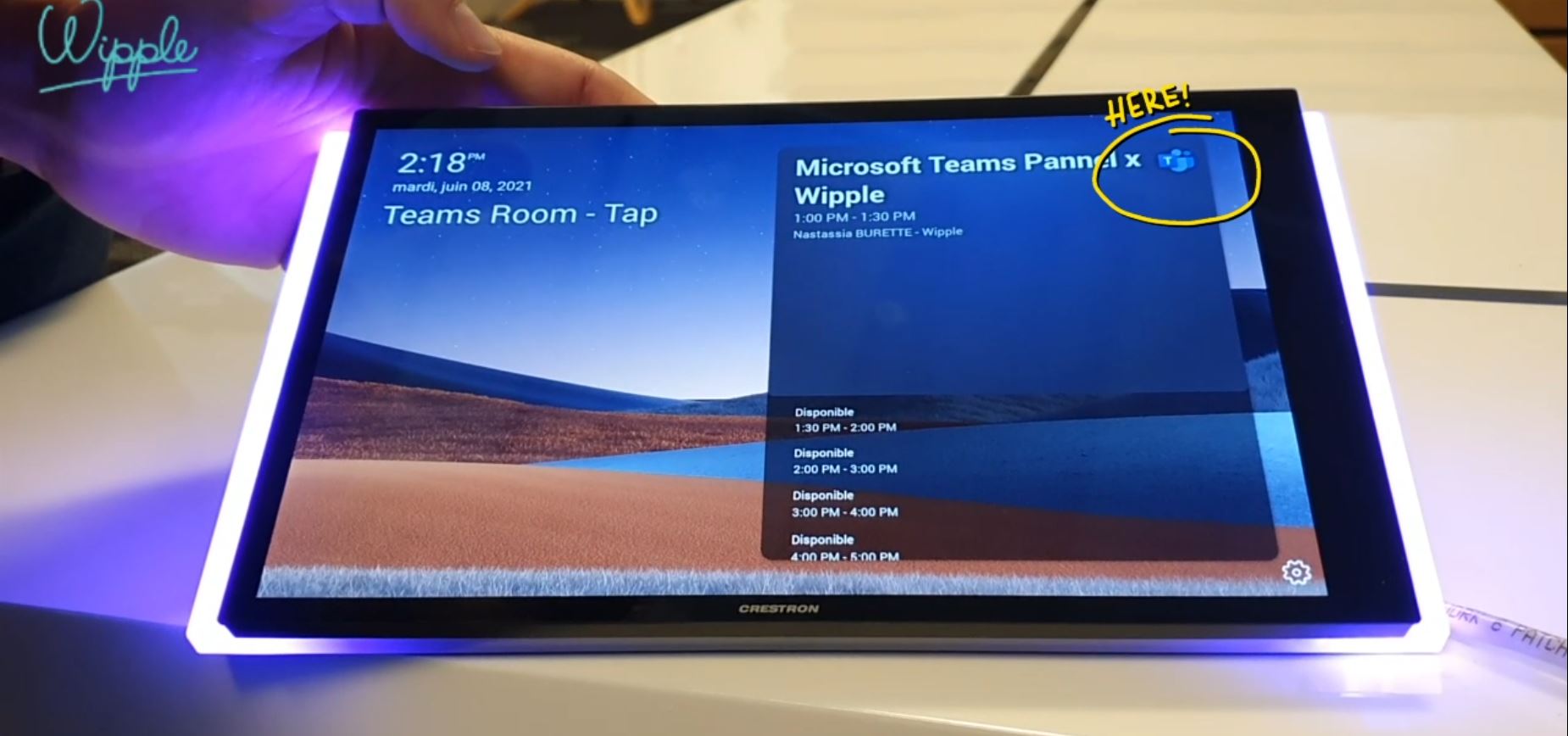salle réservée Microsoft Teams Panel