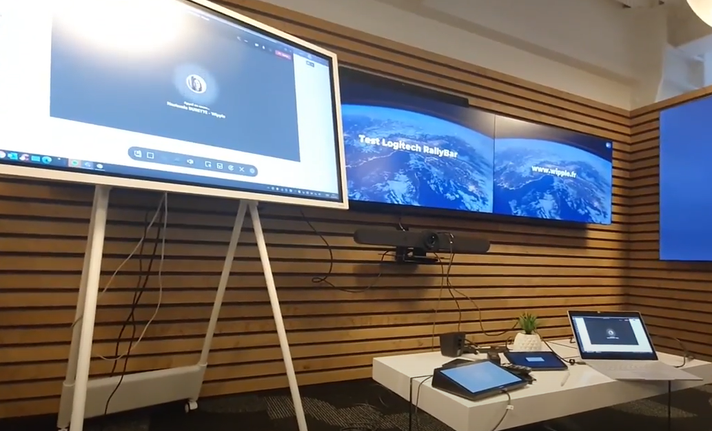 Logitech Rally bar test réalisé par Wipple -photo du test USB - je lance une visio teams depuis un ordinateur