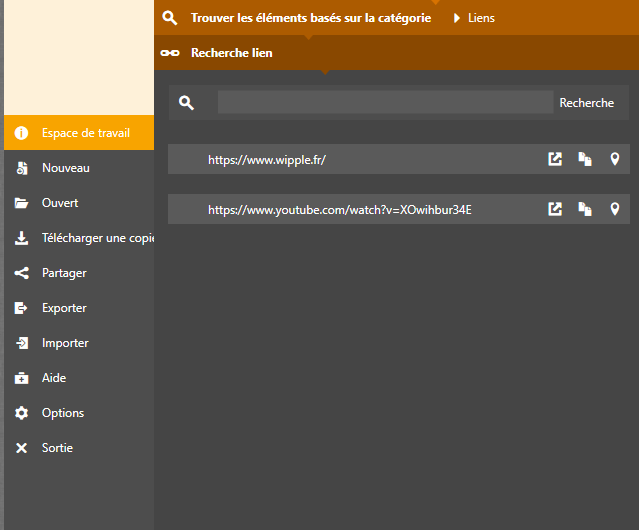 Recherchez des liens hypertextes sur Hoylu 3.9