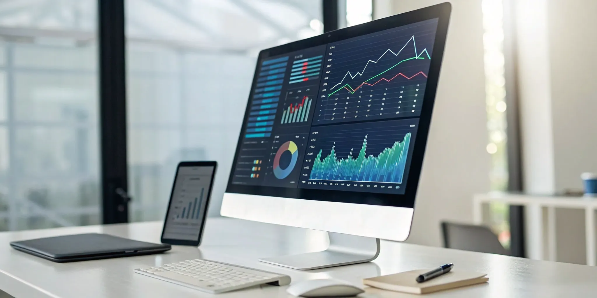 Marketing operations specialist using data dashboards to track marketing campaign performance.