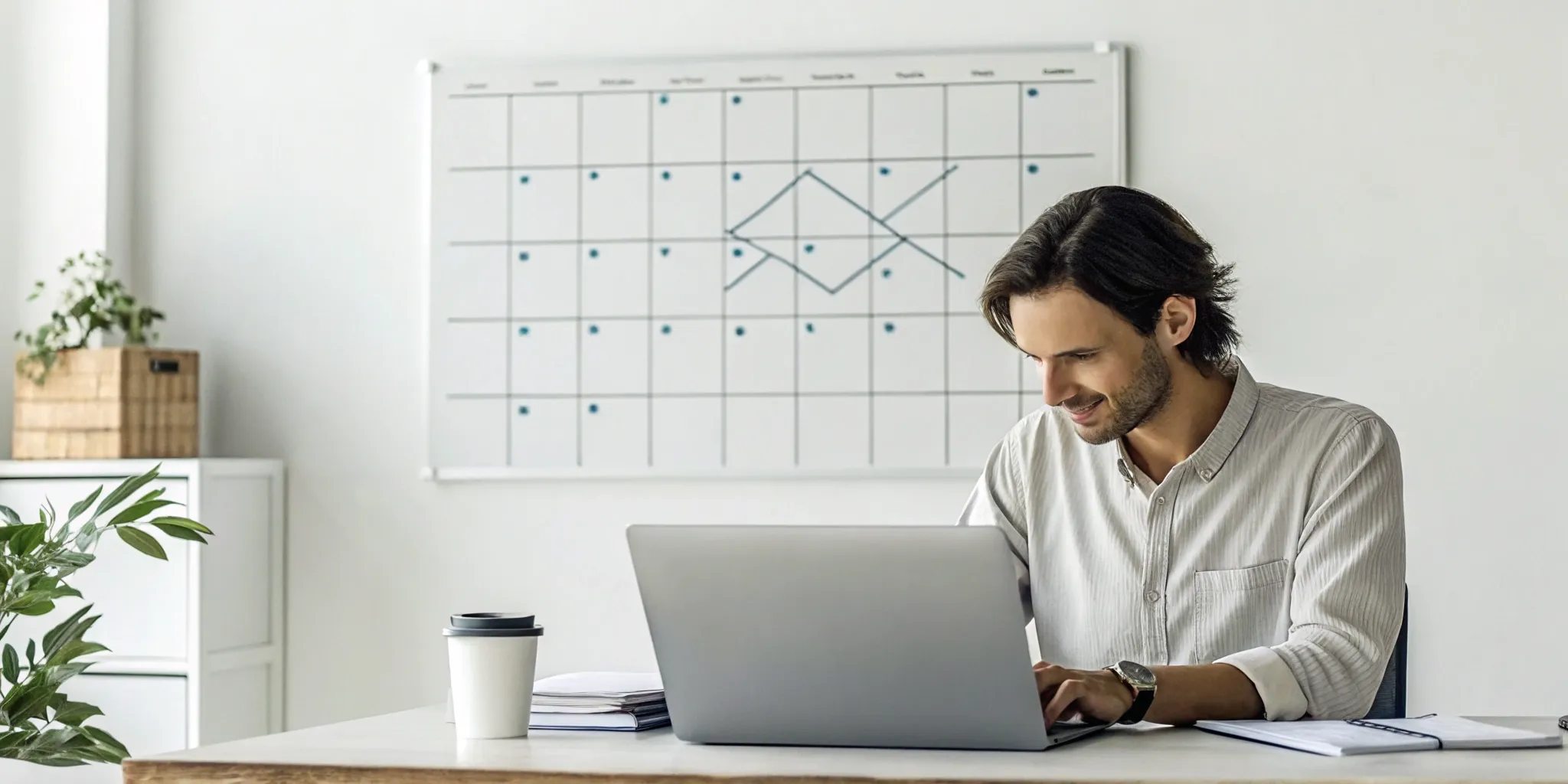 Full-time email marketing expert analyzing campaign performance on a laptop in an office.