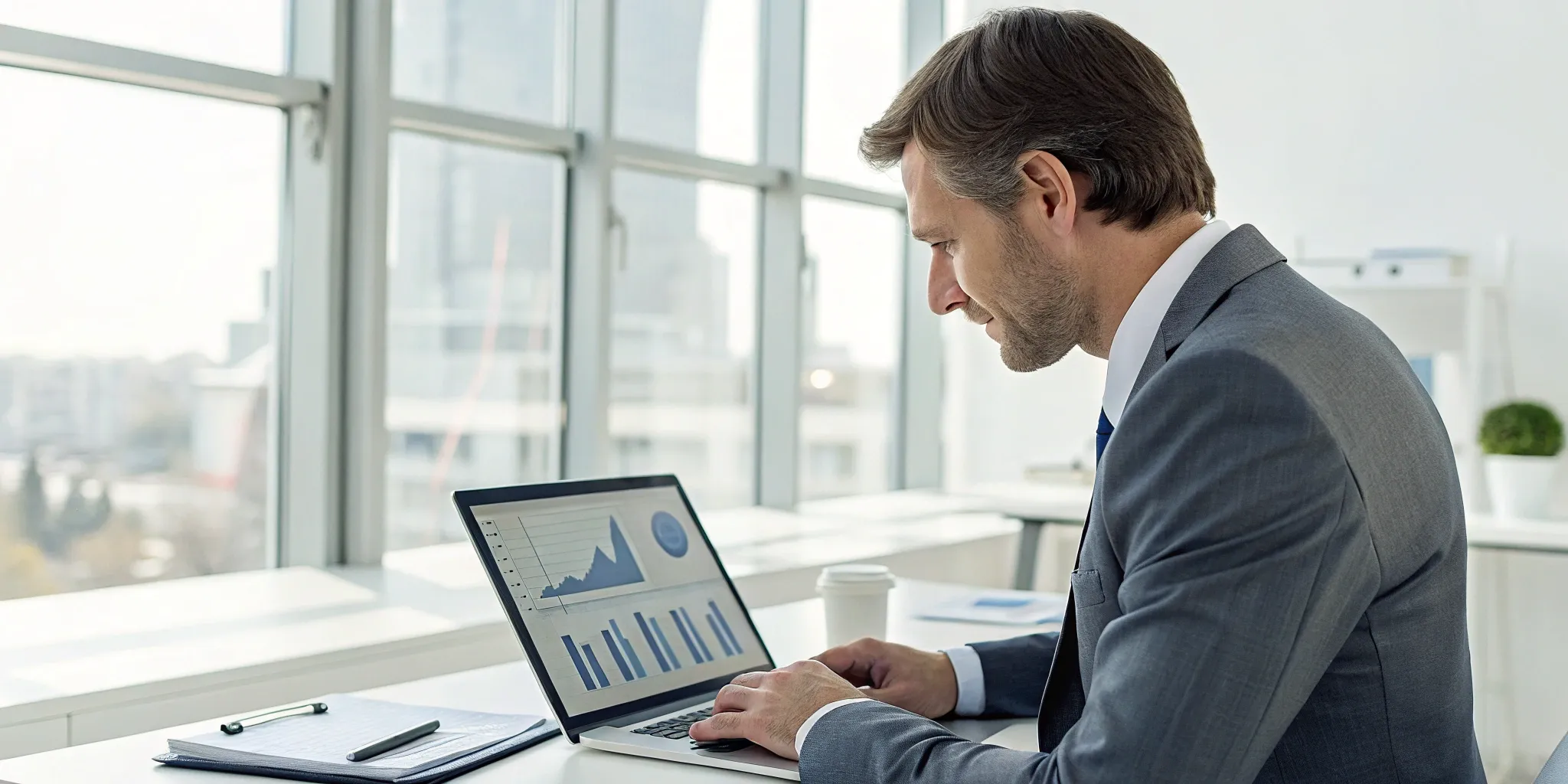 A marketer analyzing the results of a high-impact winback campaign on a laptop.