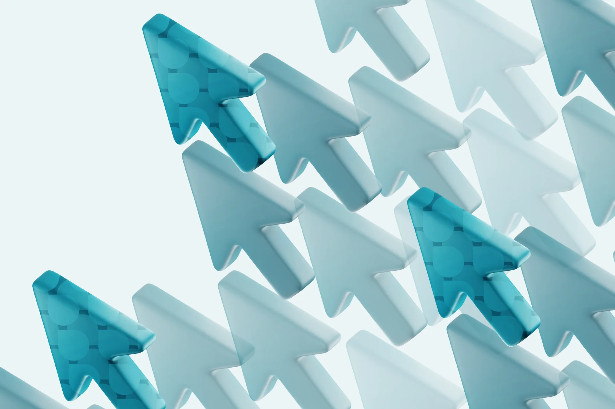 3D illustration of upward arrows representing a paid ads strategy.