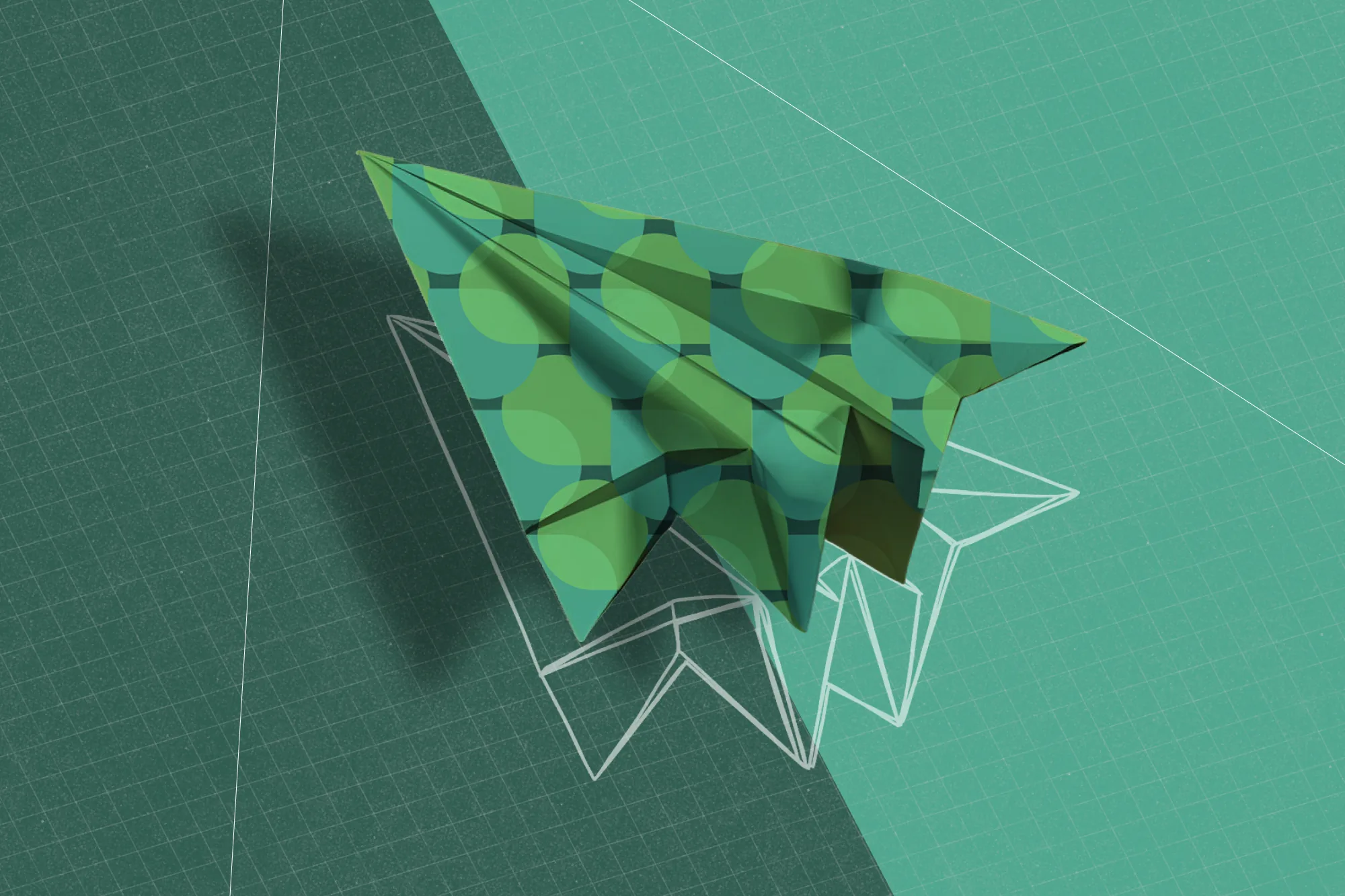 3D paper airplane illustration representing an email marketing campaign.
