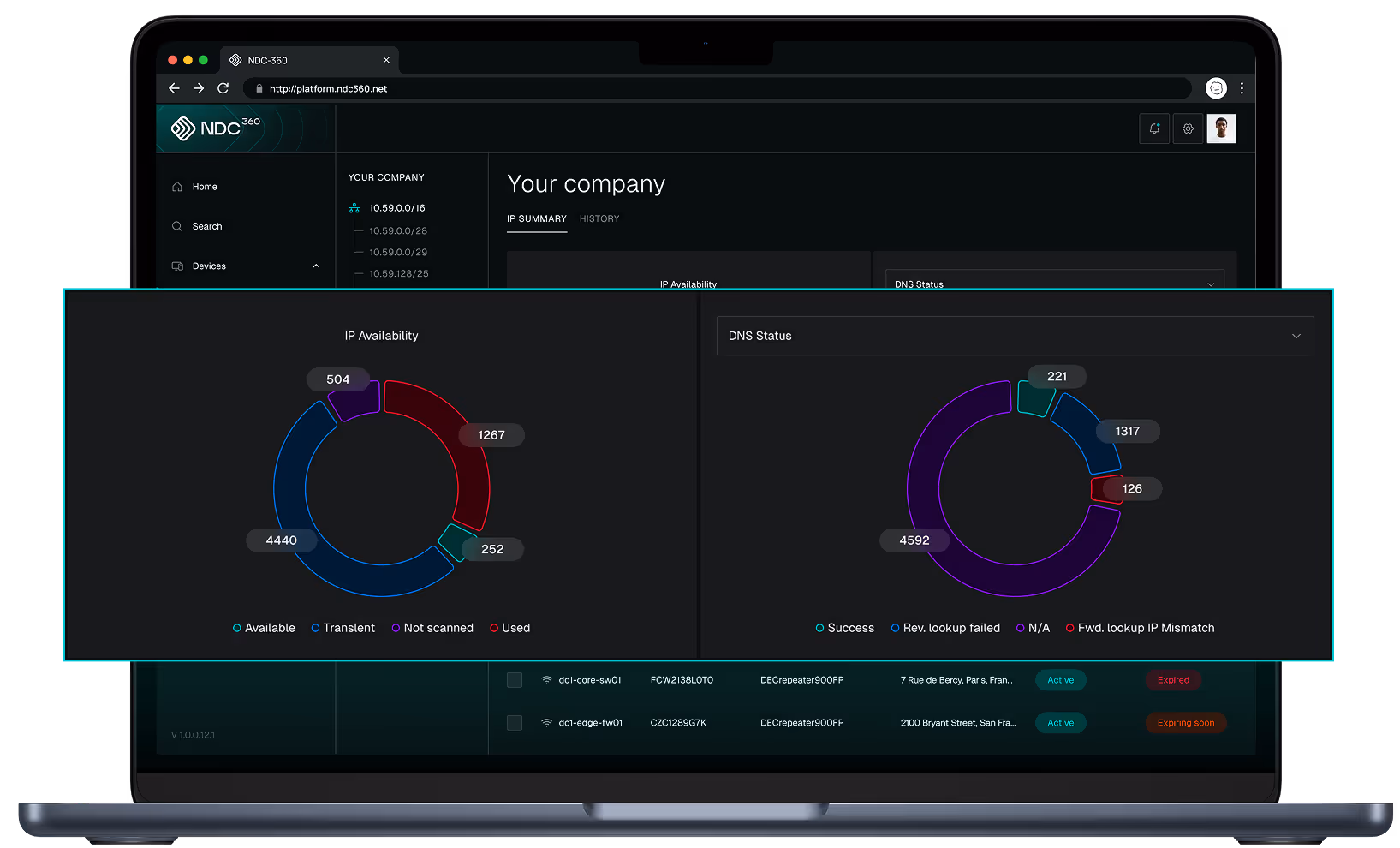 IP address management module interface