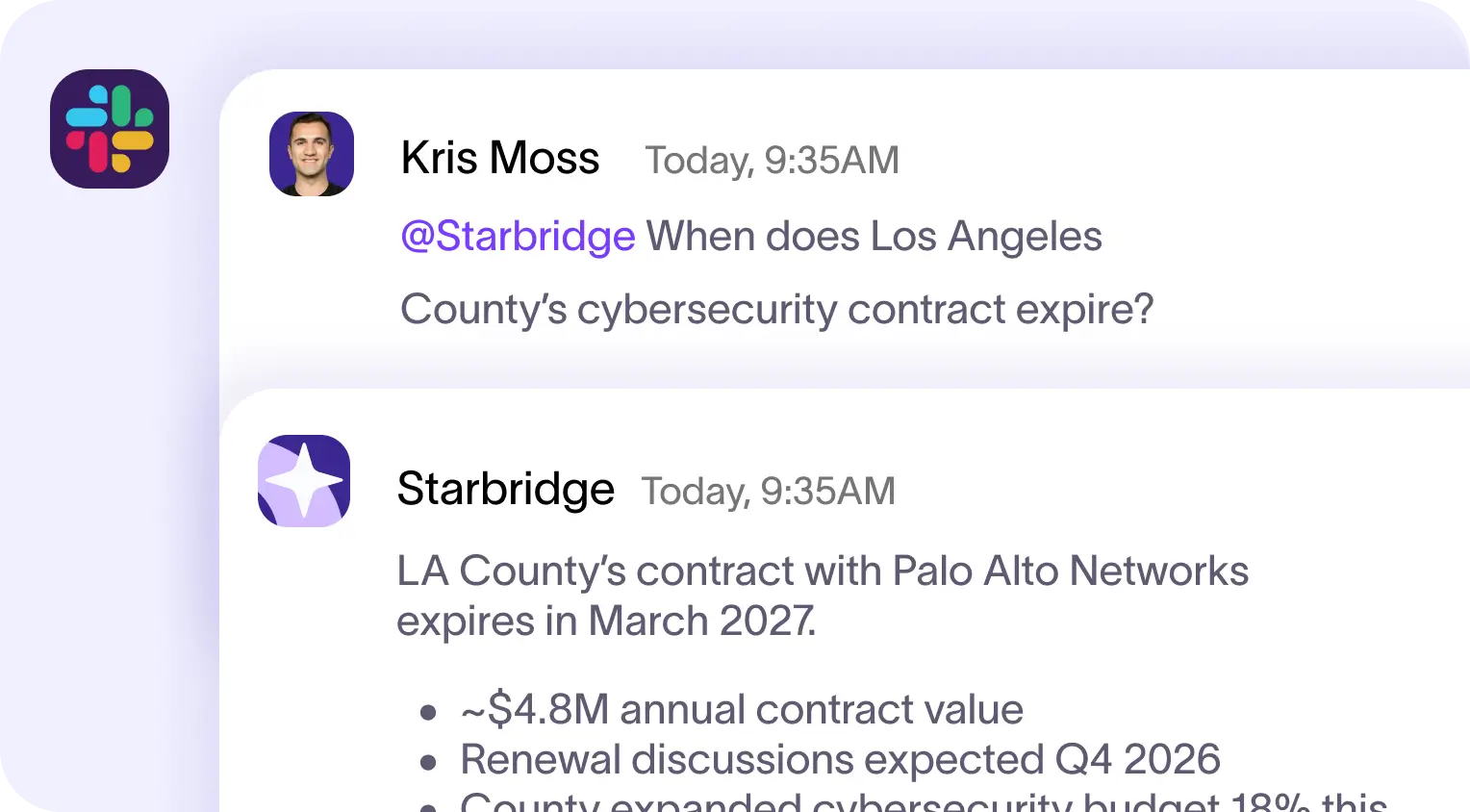 Ask Starbridge, right from your feed