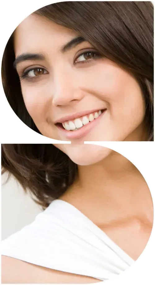 A woman with a smile on her face.