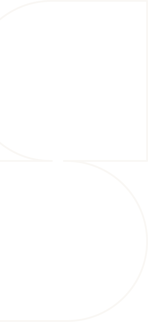 Minimalist beige outline of a speech bubble connected to a curved path forming a continuous design on a transparent background.