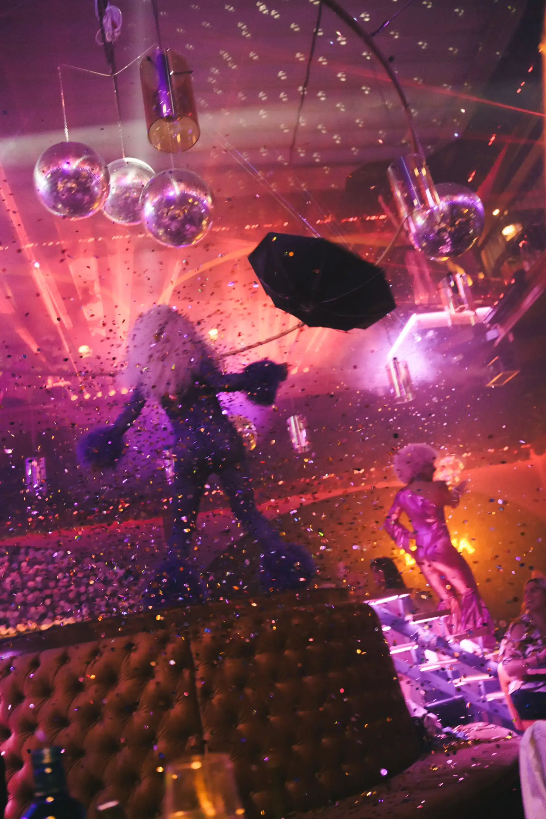 Party atmosphere at Tabana Night Fever with lights and music