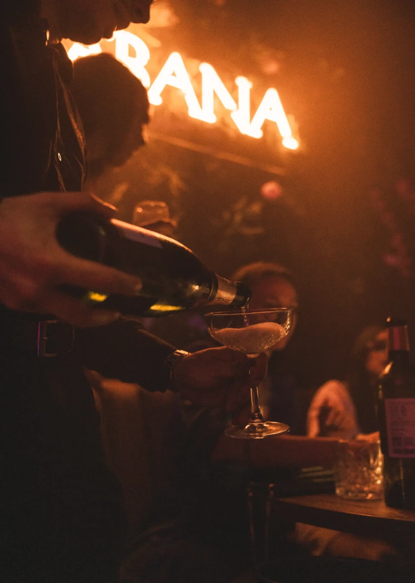 Wine being poured into a glass at Tabana in Playa de Palma