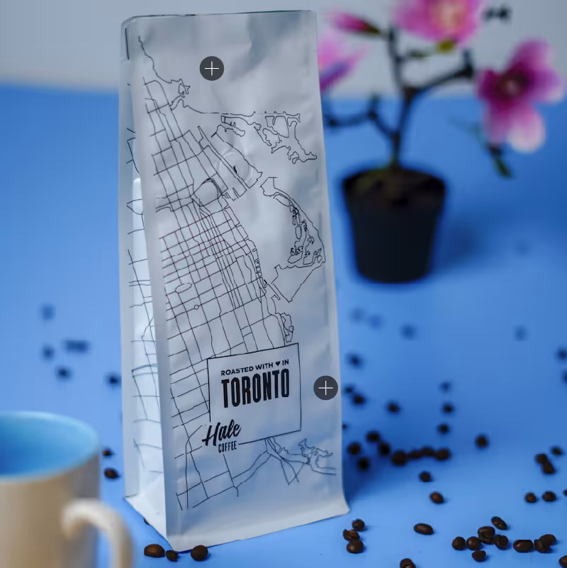 a 3D render of a package for coffee