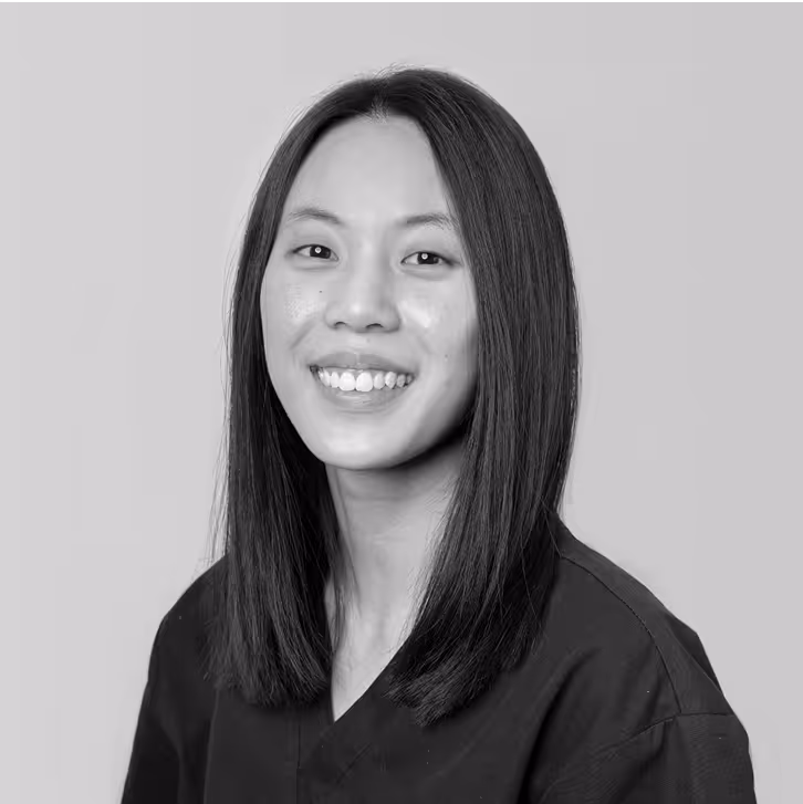 Black and white portrait of a female dental professional