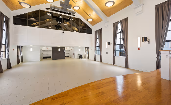 Spacious event hall at Overtown Performing Arts Center with modern design